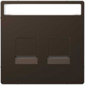 Фото Schneider Electric Merten D-Life MTN4564-6052 Крышка розетки информационной (2xRJ45, поле для надписи, мокко)