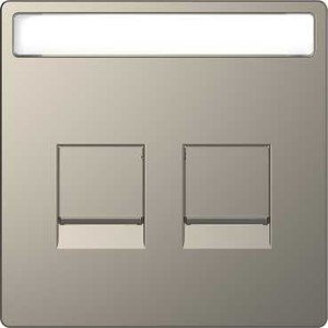 Фото Schneider Electric Merten D-Life MTN4564-6050 Крышка розетки информационной (2xRJ45, поле для надписи, никель)