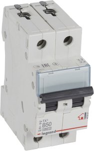 Фото Legrand TX3 403991 Автоматический выключатель двухполюсный 50А (10 кА, B)