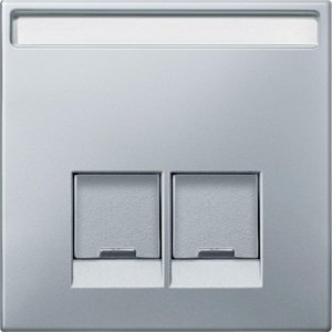 Фото Schneider Electric Merten Artec/Antique MTN466660 Крышка розетки компьютерной (2xRJ45, шторки, поле для надписи, алюминий)