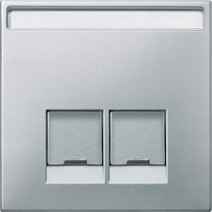 Фото Schneider Electric Merten Artec/Antique MTN466646 Крышка розетки компьютерной (2xRJ45, шторки, поле для надписи, стальная)