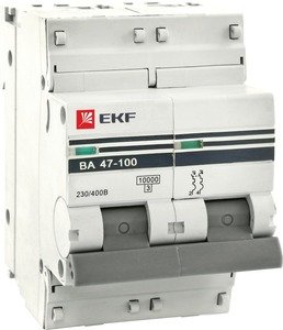 Фото EKF mcb47100-2-40D-pro Автоматический выключатель 2P 40А (D) 10kA ВА 47-100 PROxima
