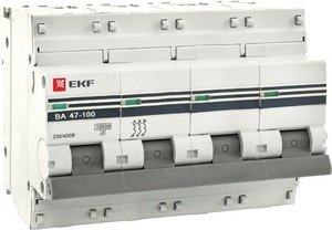 Фото EKF mcb47100-4-10C-pro Автоматический выключатель 4P 10А (C) 10kA ВА 47-100 PROxima