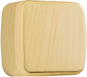Фото EKF EGV10-021-30 Выключатель 1-клавишный ОП Минск 10А светлое дерево