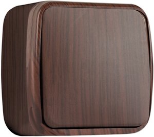 Фото EKF EGV10-021-40 Выключатель 1-клавишный ОП Минск 10А тёмное дерево