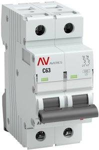 Фото EKF mcb6-2-10C-av Выключатель автоматический AV-6 2P 10A (C) 6kA AVERES