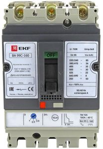 Фото EKF mccb99C-160-100 Выключатель автоматический ВА-99C (Compact NS) 160/100А 3P 36кА PROxima