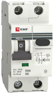 Фото EKF DA63-50-30 Дифференциальный автомат АВДТ-63 50А/30мА (характеристика C, эл-мех тип A) 6кА PROxima