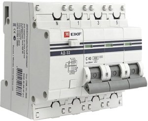 Фото EKF DA32-25-100S-4P-pro Дифференциальный автомат АД-32 (селективный) 3P+N 25А/100мА PROxima