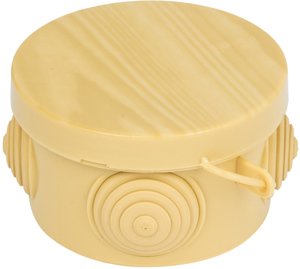 Фото EKF plc-kmr-040-038-s Коробка распаячная КМР-040-038 с крышкой (73х43) 4 мембранных ввода светлое дерево IP54 PROxima