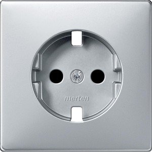 Фото Schneider Electric Merten Artec/Antique MTN2330-4060 Крышка розетки (2P+E, шторки, алюминий)