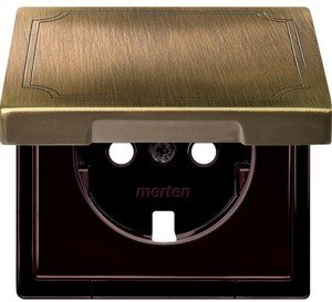 Фото Schneider Electric Merten Artec/Antique MTN2341-4143 Крышка розетки (2P+E, крышка, латунь)