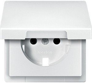 Фото Schneider Electric Merten Artec/Antique MTN2340-4019 Крышка розетки (2P+E, крышка, шторки, полярно-белая)