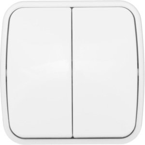 Фото EKF EGV10-023-10 Минск Выключатель 2-клавишный ОП 10А белый Basic