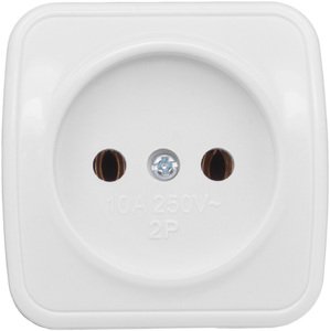 Фото EKF EGR10-022-10 Минск Розетка 1-местная ОП 10А без заземления белая Basic