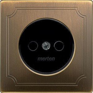 Фото Schneider Electric Merten Artec/Antique MTN2030-4143 Крышка розетки (2P, шторки, латунь)