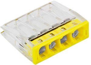 Фото EKF plc-smk-2273-244 Строительно-монтажная клемма СМК 2273-244 (с пастой) 4 отверстия 0,5-2.5мм2 (100шт.) PROxima