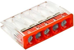 Фото EKF plc-smk-2273-245 Строительно-монтажная клемма СМК 2273-245 (с пастой) 5 отверстий 0,5-2.5мм2 (100шт.) PROxima