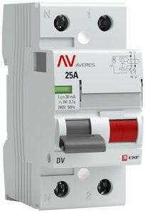 Фото EKF rccb-2-63-100-ac-av Устройство защитного отключения DV 2P 63А/100мА (AC) AVERES