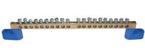 Фото EKF sn1-63-24-2 Шина "0" N (6x9мм) 24 отв. никель 2 синих угловых изолятора PROxima