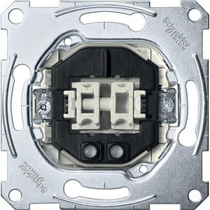 Фото Schneider Electric System M QuickFlex MTN3165-0000 Выключатель двухкнопочный (10 А, подсветка, механизм, скрытая установка)