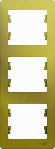 Фото Schneider Electric Glossa GSL001007 Рамка 3-постовая (вертикальная, фисташковый)