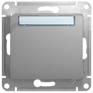 Фото Schneider Electric Glossa GSL000319 Кнопка Н.О. (10 А, поле для надписи, под рамку, скрытая установка, алюминий)