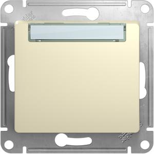 Фото Schneider Electric Glossa GSL000219 Кнопка Н.О. (10 А, поле для надписи, под рамку, скрытая установка, бежевый)