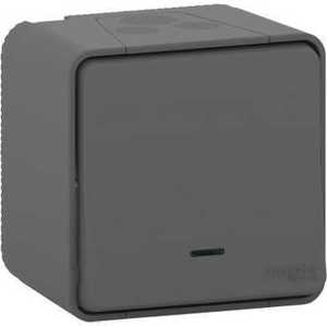 Фото Schneider Electric Mureva S MUR35028 Кнопка Н.О. (10 А, подсветка, в сборе, открытая установка, антрацит)
