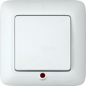 Фото Schneider Electric Прима VS1U-115-BI Выключатель 1-клавишный (10 А, в сборе, с/у, с подсветкой, белый)