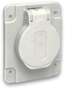 Фото Schneider Electric PratiKa PKS61G Розетка стационарная 2P+PE (10/16А, 250В, IP54, винты сзади)
