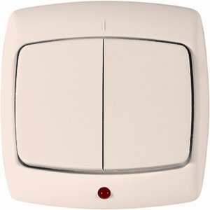 Фото Schneider Electric Рондо VS5U-227-SI Выключатель 2-клавишный (10 А, в сборе, с/у, слоновая кость)