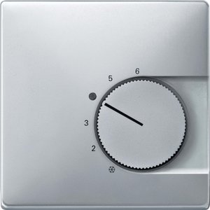 Фото Merten Artec MTN537460 Терморегулятор поворотный (5 А, 230 В, под рамку, с/у, алюминий)
