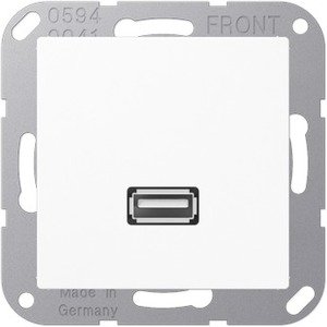 Фото Jung MAA1122WW Розетка USB (USB, под рамку, скрытая установка, белый)