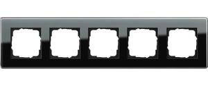 Фото Gira Esprit Glass C 0215505 Рамка 5-постовая (черное стекло)