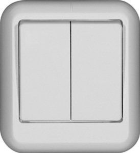 Фото Schneider Electric Прима VA5U-214M-BI Выключатель 2-клавишный (10 А, в сборе, о/у, белый)
