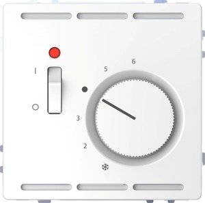 Фото Merten D-Life MTN5760-6035 Терморегулятор поворотный (10 А, 230 В, под рамку, с/у, белый лотос)