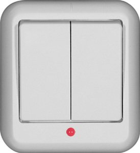Фото Schneider Electric Прима VA5U-213I-B Выключатель 2-клавишный (10 А, в сборе, о/у, с подсветкой, белый)
