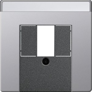Фото Gira E22 0876203 Крышка розетки USB (USB/TAE, поле для надписи, алюминий)