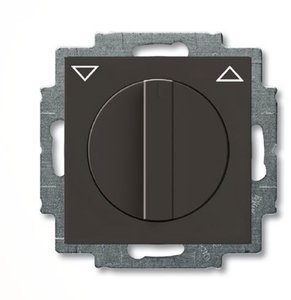 Фото ABB Basic55 2CKA001101A0929 Выключатель жалюзи поворотный (10 А, без фиксации, под рамку, скрытая установка, chateau-черный)