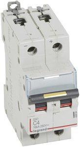 Фото Legrand DX3 409564 Автоматический выключатель двухполюсный 4А (6 кА, C)