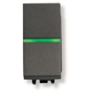 Фото ABB Zenit 2CLA210450N1801 Кнопка с Н.О. контактом 1 модуль (16 А, подсветка, под рамку, скрытая установка, антрацит)