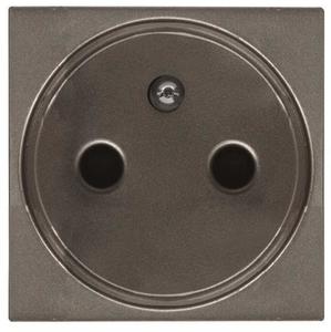 Фото ABB Zenit 2CLA228700N1801 Розетка с заземляющим контактом и шторками (франц. стандарт, 16 А, под рамку, скрытая установка, антрацит)