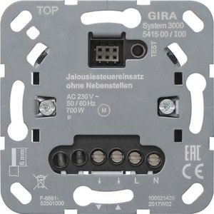 Фото Gira System55 541500 Выключатель жалюзи (механизм, скрытая установка)