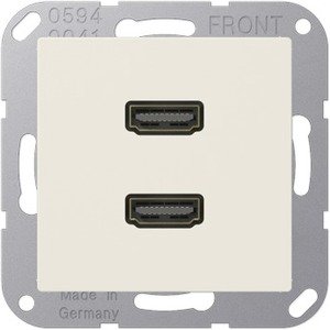 Фото Jung MAA1133 Розетка информационная (2хHDMI, под рамку, скрытая установка, слоновая кость)