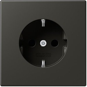 Фото Jung Le Corbusier LC1520KI4320R Розетка с заземляющим контактом (16 А, под рамку, шторки, скрытая установка, ombre naturelle 59)