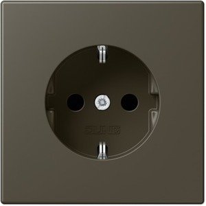 Фото Jung Le Corbusier LC1520KI32140 Розетка с заземляющим контактом (16 А, под рамку, шторки, скрытая установка, ombre naturelle 31)