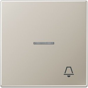 Фото Jung LS990 ES2990KO5K Клавиша одиночная с линзой (символ "звонок", нержавеющая сталь)