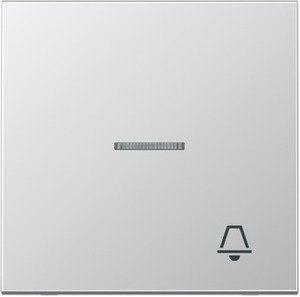 Фото Jung LS990 AL2990KO5K Клавиша одиночная с линзой (символ "звонок", алюминий)