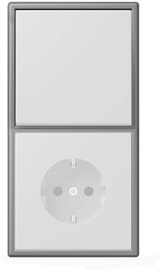 Фото Jung Le Corbusier LC98232011 Рамка 2-постовая (универсальная, gris 31)